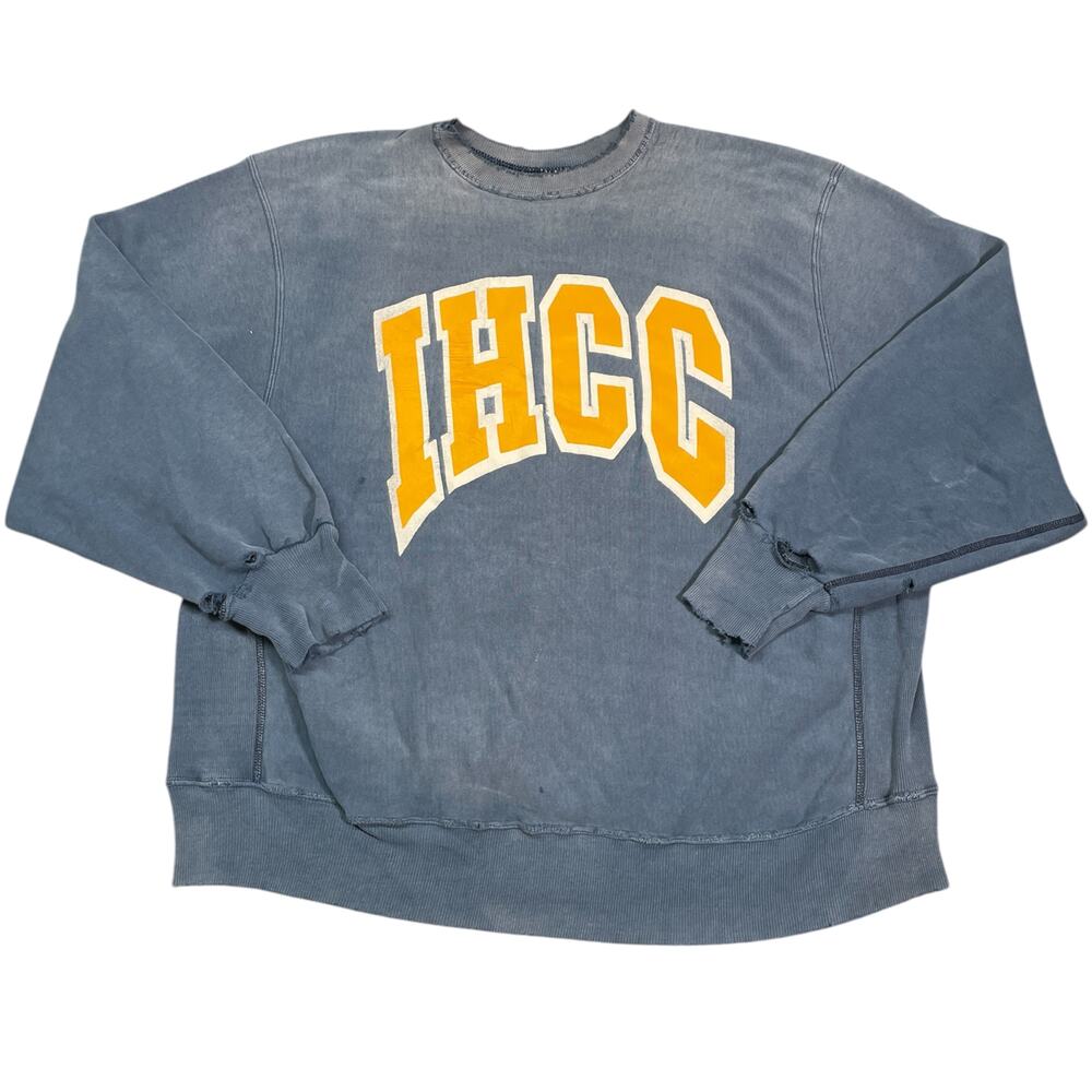 Vintage 90s MVP IRCC Thrashed Reverse Weave Crewneck Sweatshirt